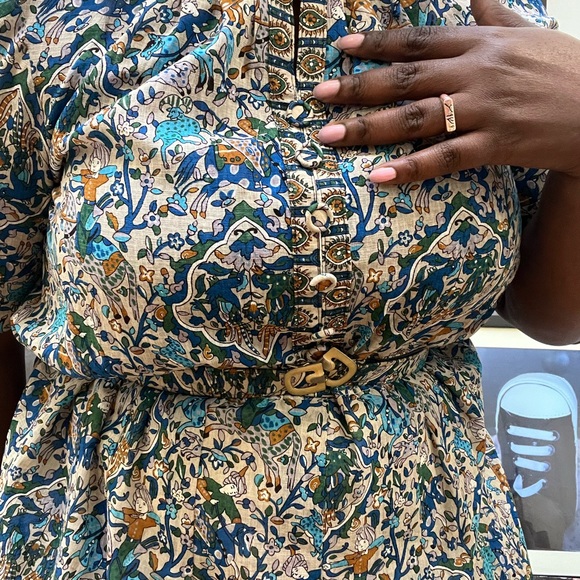 60s sky blue Turkish horseman oriental design a line short sleeve doll dress - Picture 6 of 16